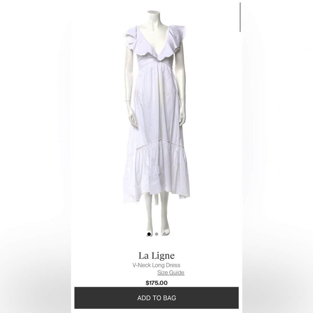 La Ligne White Midi Dress, M